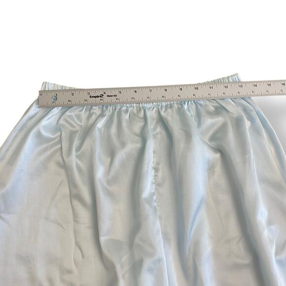 Vintage Barbizon Cuddleskin Pajama Set XL Blue Satin Lace Floral Embroidered‎ - Picture 8 of 16